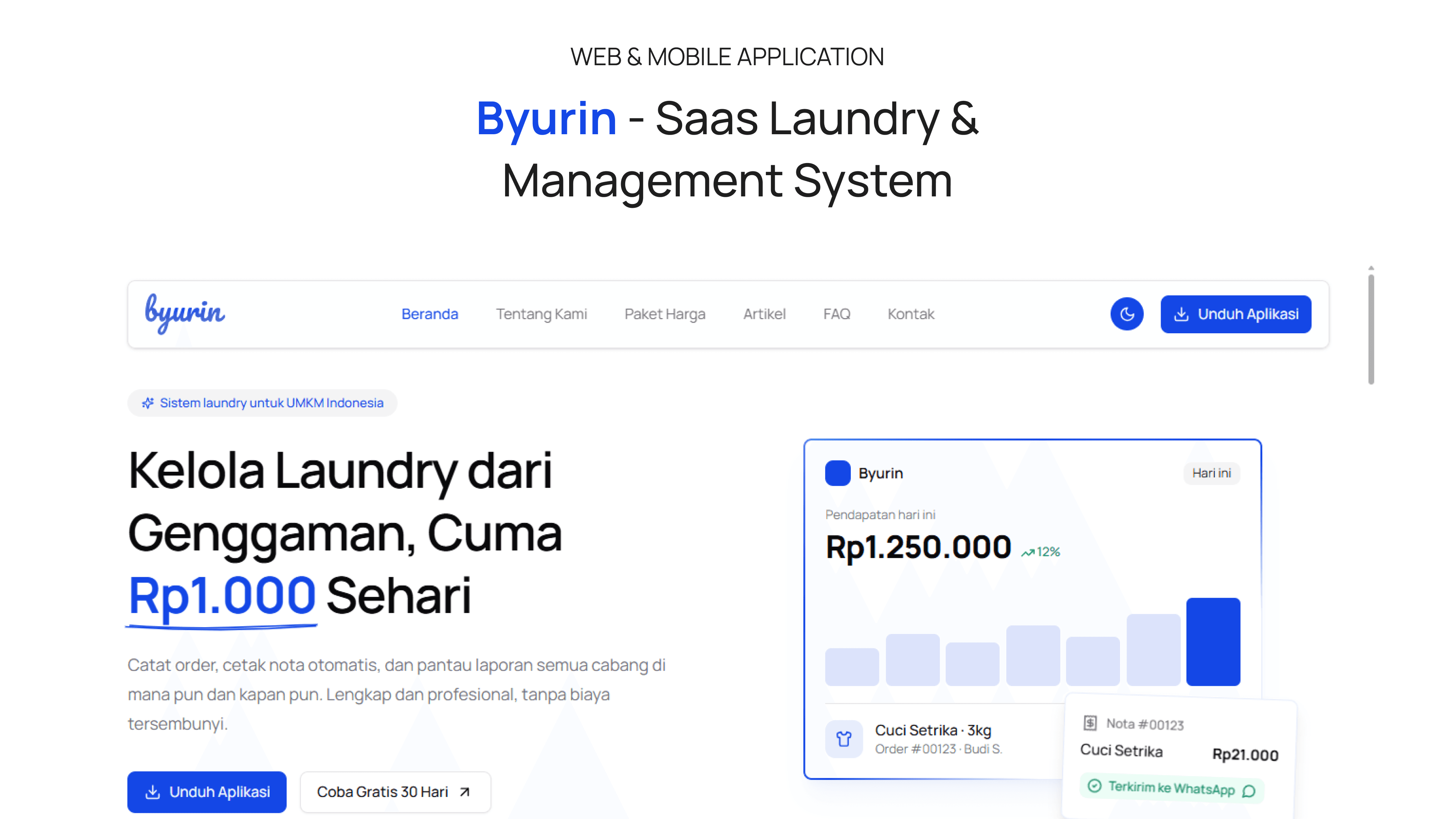 Byurin - Laundry Management SaaS image